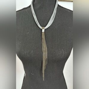 Premier Elegant Silver and Gold Tassel Necklace